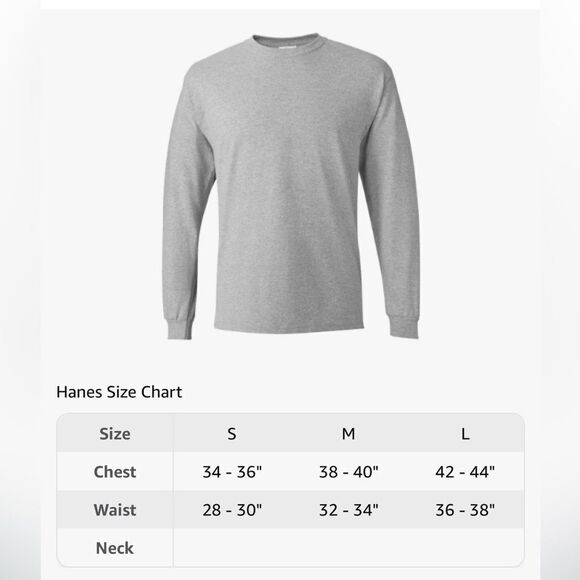 4-Pack Hanes Men's Essentials Long Sleeve T-Shirt Pack, Crewneck Cotton Tees - Picture 5 of 8